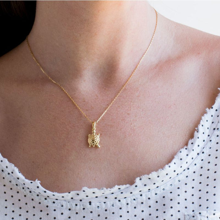 Yellow Gold Plated Turtle Pendant