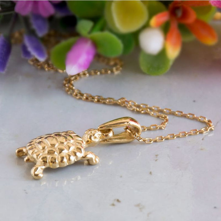 Yellow Gold Plated Turtle Pendant