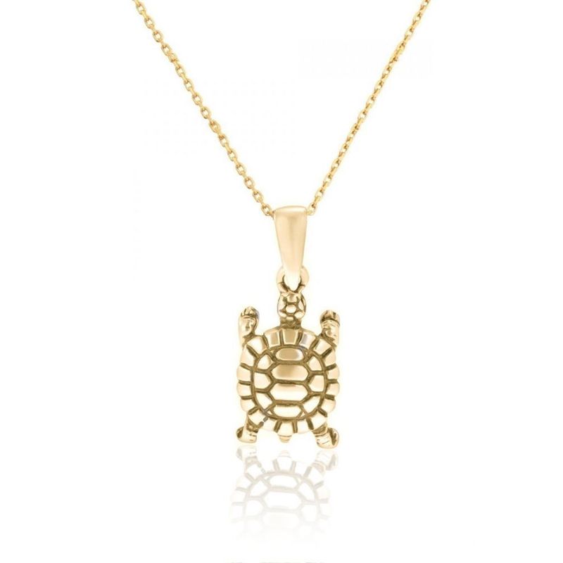 Yellow Gold Plated Turtle Pendant