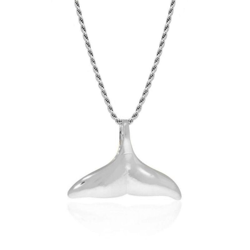 925 Sterling Silver Whale Fin Pendant