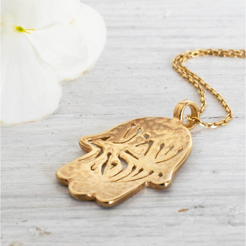 Yellow Gold Plated Hamsa Pendant