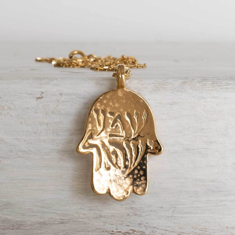 Yellow Gold Plated Hamsa Pendant