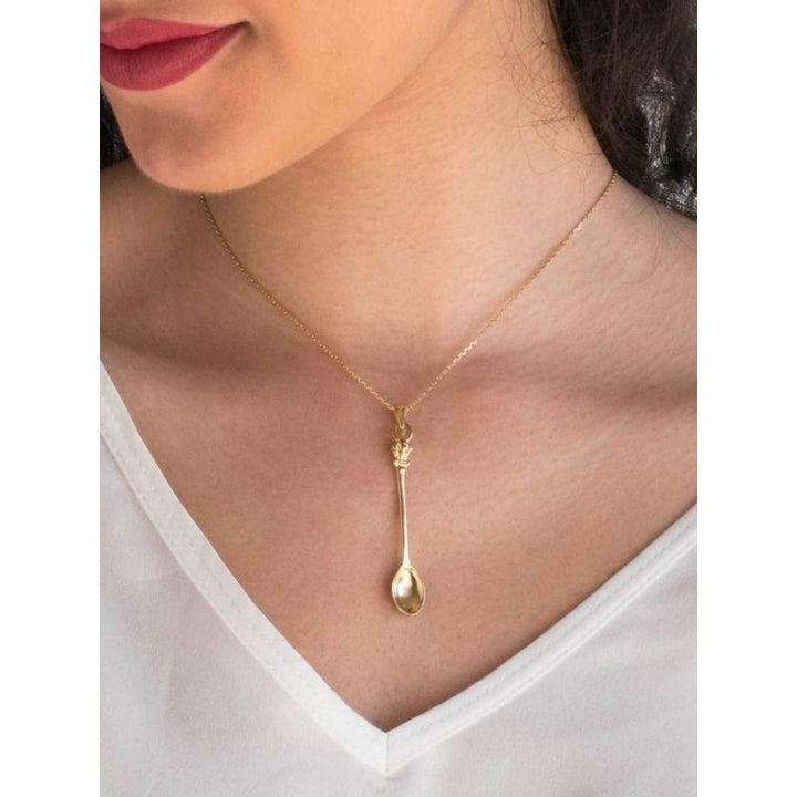 Yellow Gold Plated Spoon Pendant
