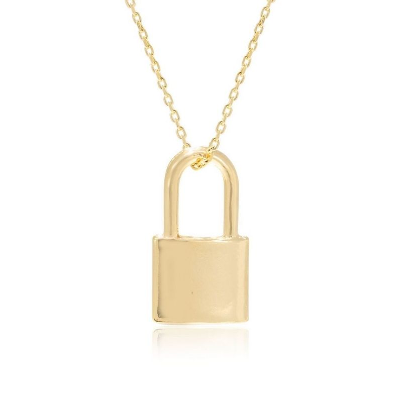 Yellow Gold Plated Lock Pendant