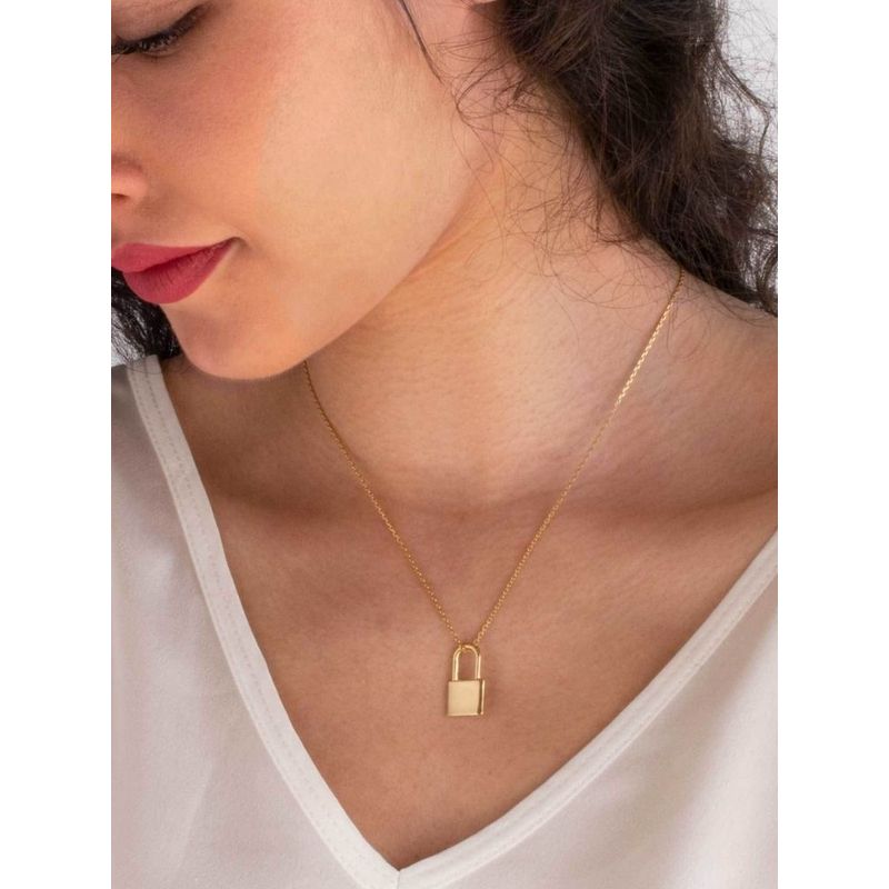 Yellow Gold Plated Lock Pendant