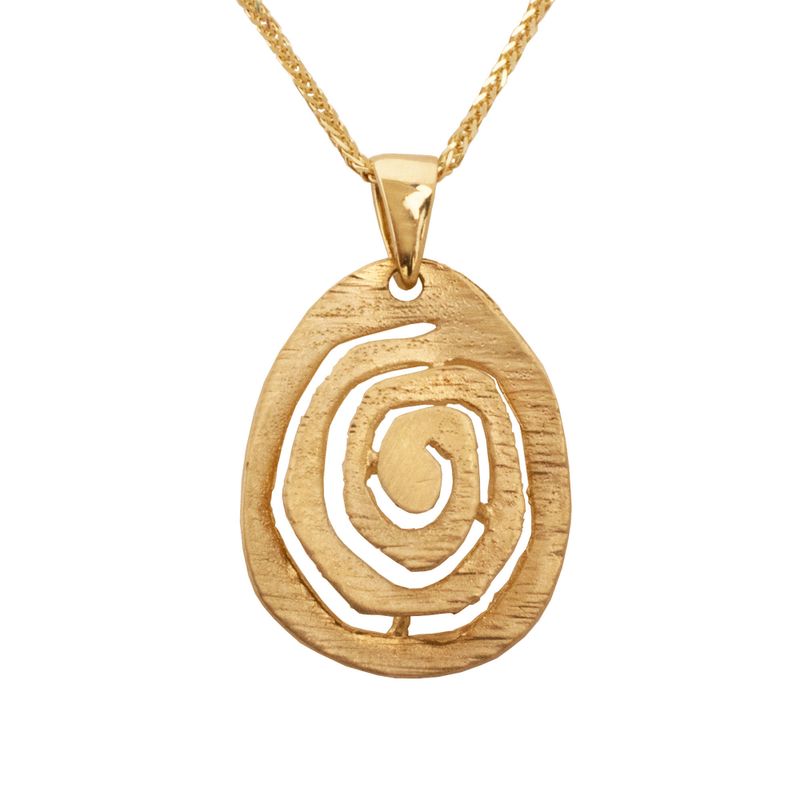 14K Yellow Gold 3D Spiral Necklace