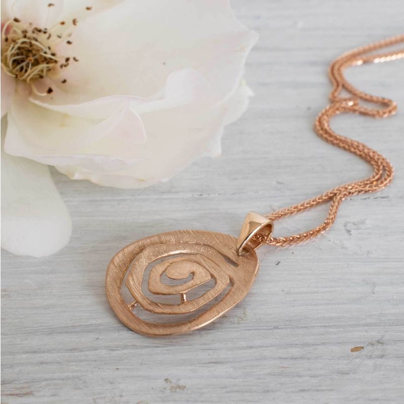 14K Yellow Gold 3D Spiral Necklace
