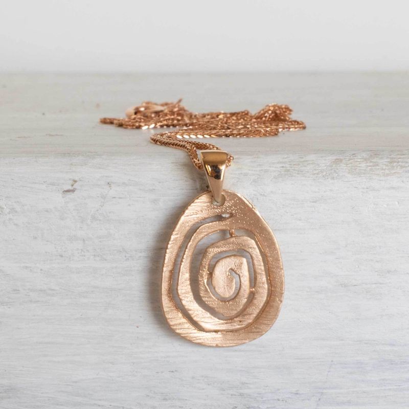 14K Yellow Gold 3D Spiral Necklace, Shop Now Pendant & Necklace by Adita Jewels