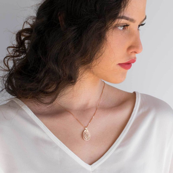 14K Yellow Gold 3D Spiral Necklace