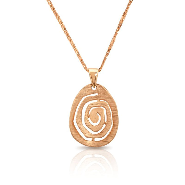 14K Yellow Gold 3D Spiral Necklace