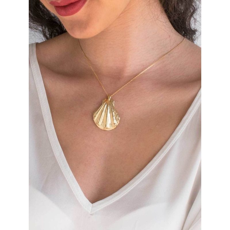 Yellow Gold Plated Seashell Pendant