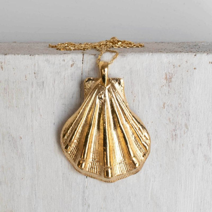 Yellow Gold Plated Seashell Pendant