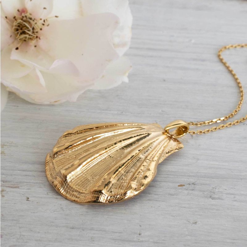 Yellow Gold Plated Seashell Pendant