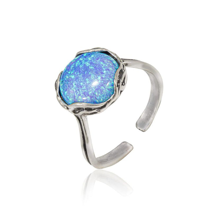 Silver Blue Opal Sizable Ring