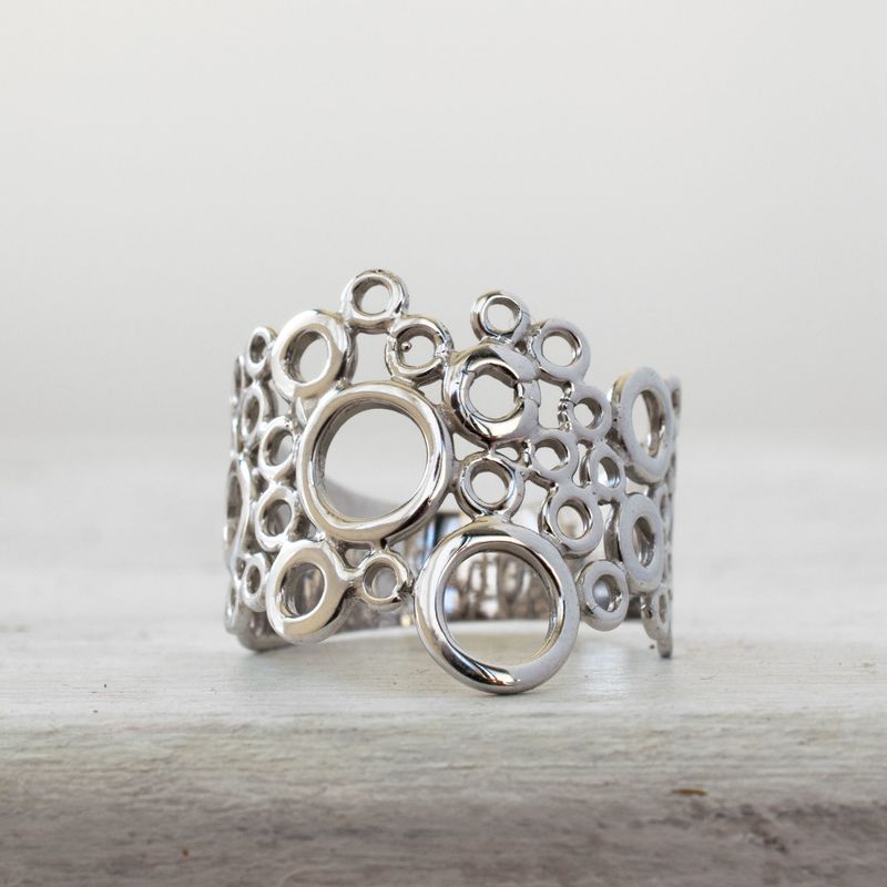 14K White Gold Circles Ring