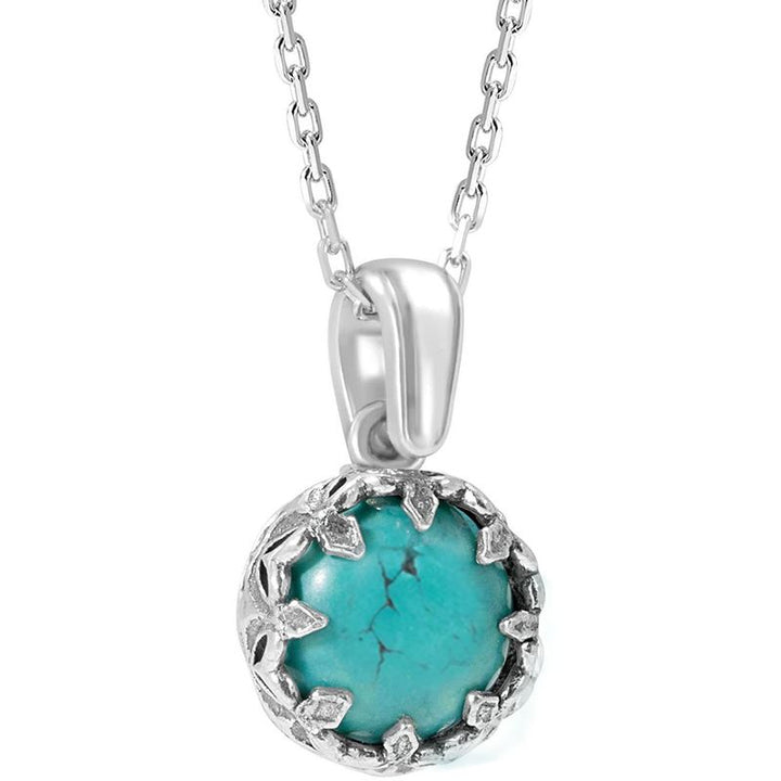925 Sterling Silver Pendant Inlaid With Turquoise
