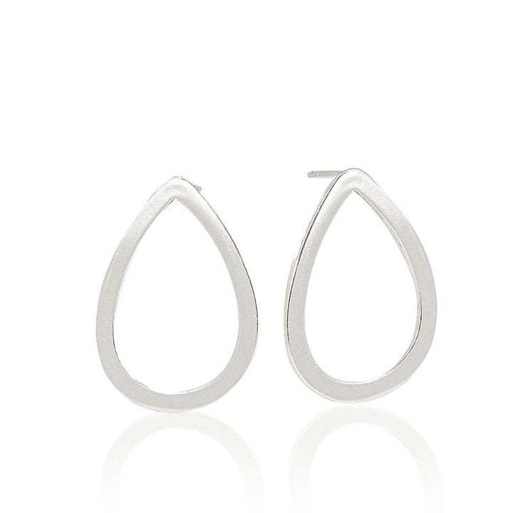 925 Sterling Silver drop shape dangle earrings