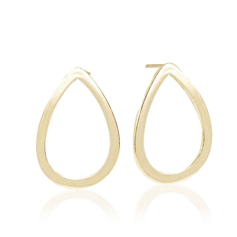 Yellow Gold Plated Teardrop Geometric Earrings