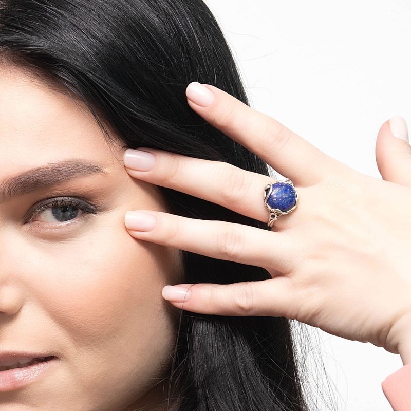 Lapis Silver Sizable Ring