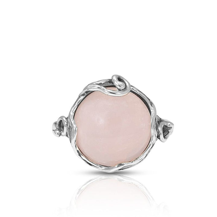 Rose Quartz Silver Sizable Ring