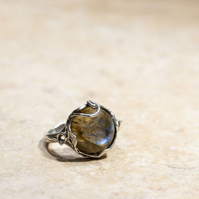 Labradorite Silver Sizable Ring