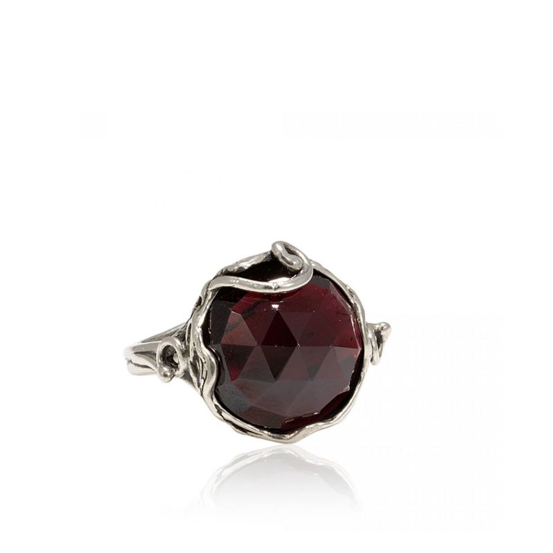 Garnet Silver Sizable Ring