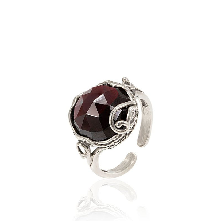 Garnet Silver Sizable Ring