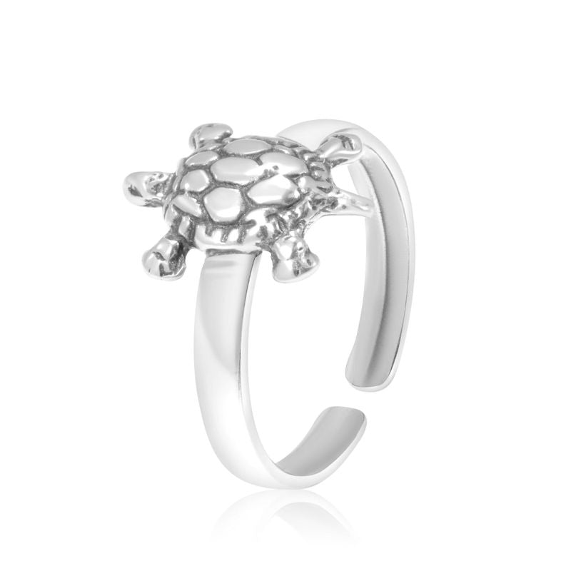 925 Sterling Silver Turtle Sizable Ring