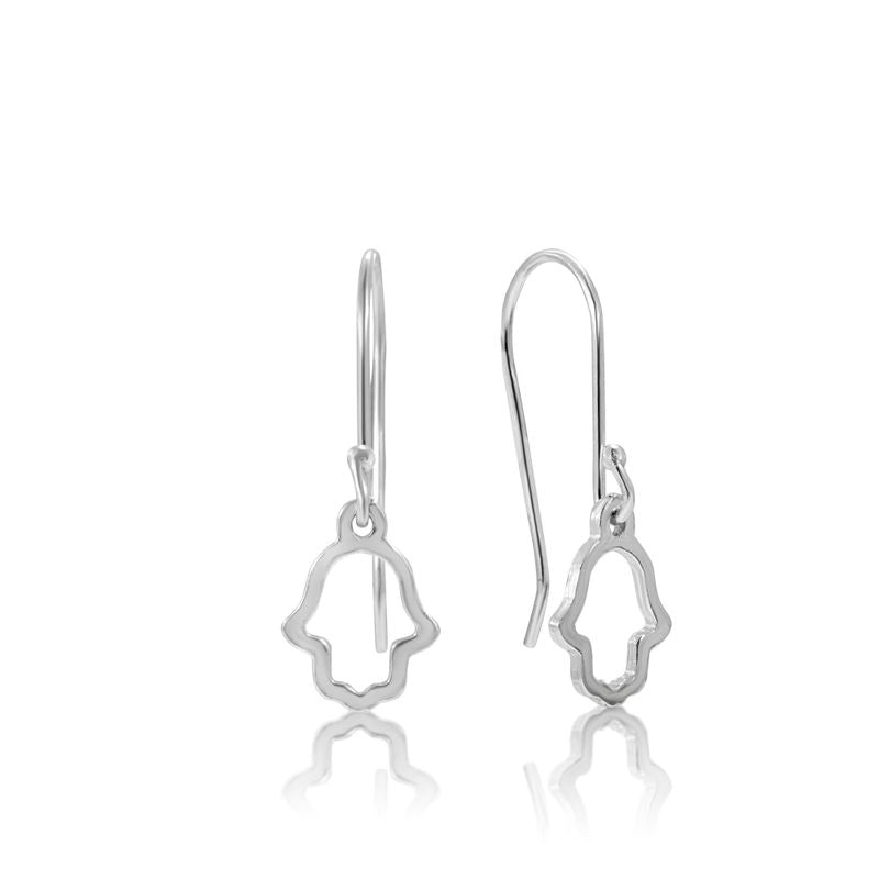 925 Sterling Silver Drop Earrings Hamsa Shape