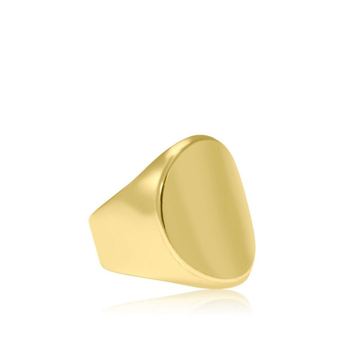 Yellow Gold Plated adjustable Seal Smooth Ring