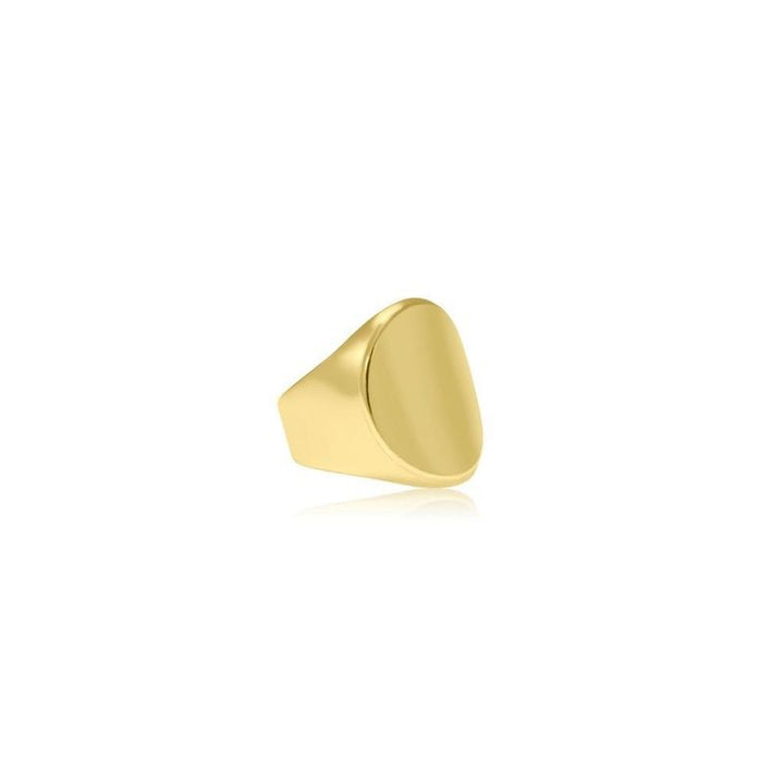 Yellow Gold Plated adjustable Seal Smooth Ring