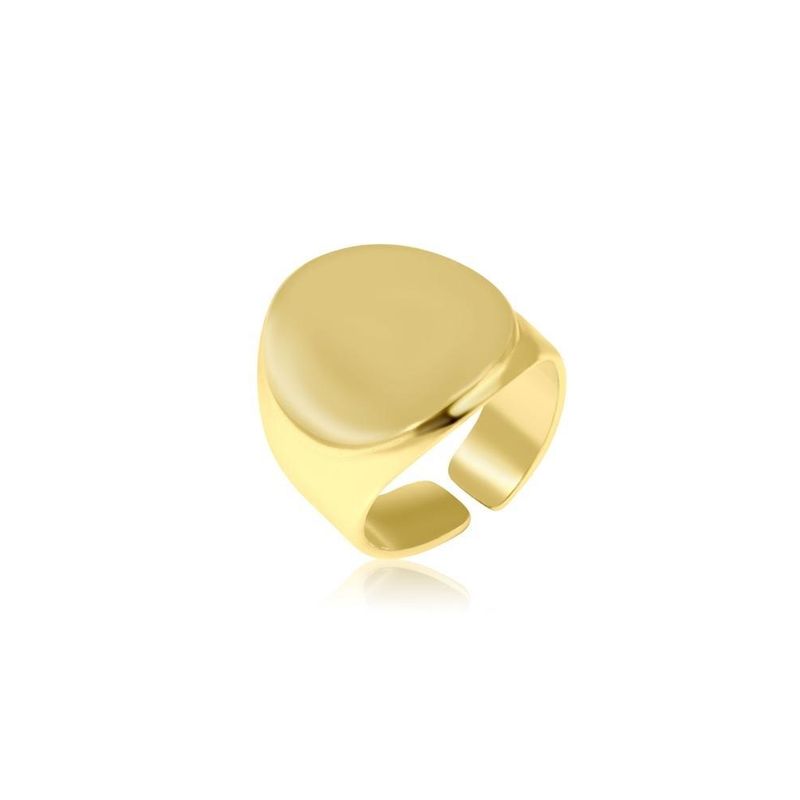 Yellow Gold Plated adjustable Seal Smooth Ring
