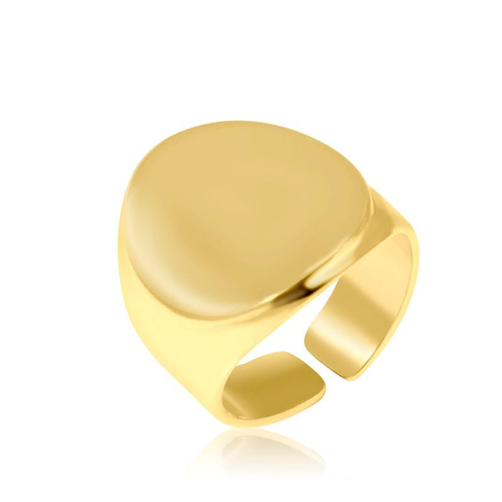 Yellow Gold Plated adjustable Seal Smooth Ring