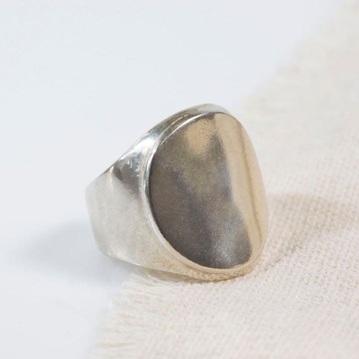 925 Sterling Silver Seal Wide Smooth Ring
